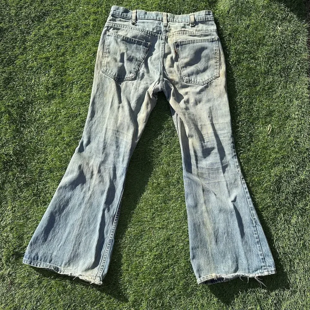 Levis Jeans Orange Tab‎ Size 31 x 28.5 Bell Bottom Flare Blue Flawed